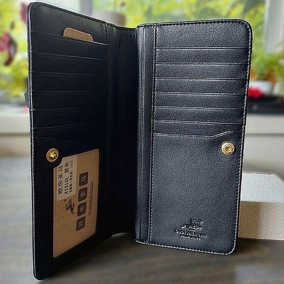BNIB Oudishengma black leather clutch wallet - Picture 5 of 16